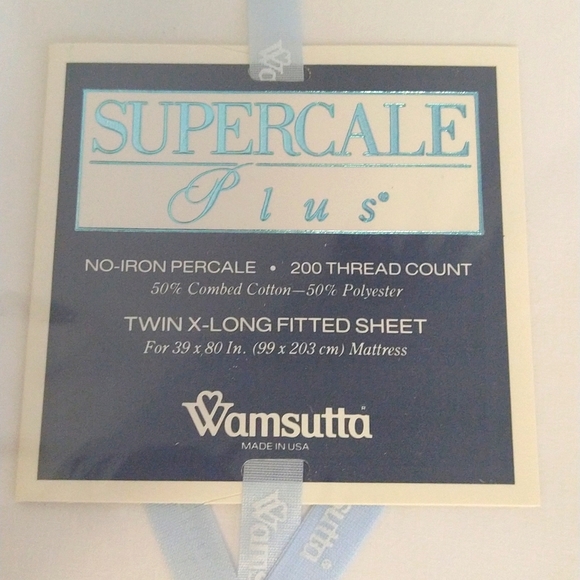 Vintage Wamsutta Supercale Plus Twin X-Long Fitted Sheet  NWT - Picture 3 of 4